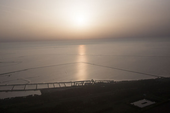 Aerial view of Casalborsetti in the state Emilia Romagna, Italy