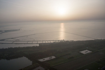 Aerial photograpy of Casalborsetti in the state Emilia Romagna, Italy