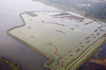 Oblique view of Casalborsetti in the state Emilia Romagna, Italy