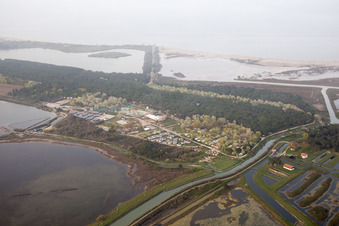 Aerial photograpy of Comacchio, Lido di Spina in Lido di Spina in the state Emilia Romagna, Italy
