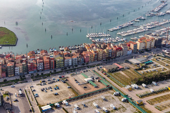 Chioggia in the state Metropolitanstadt Venedig, Italy from above