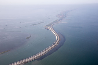 Aerial photograpy of Sottomarina in Faro in the state Veneto, Italy