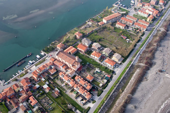Aerial photograpy of San Pietro in Volta in the state Veneto, Italy