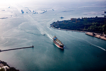 Aerial view of Santa Maria del Mare in the state Veneto, Italy