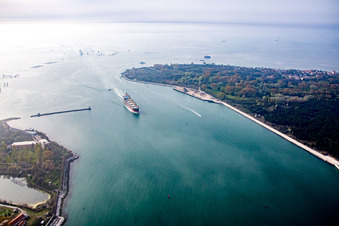 Aerial photograpy of Santa Maria del Mare in the state Veneto, Italy