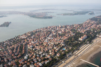 Aerial view of Venice Lido in Venezia in the state Veneto, Italy