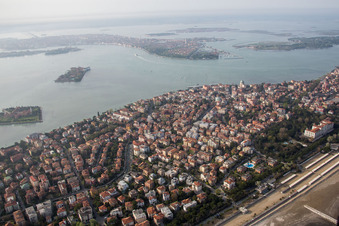 Aerial photograpy of Venice Lido in Venezia in the state Veneto, Italy
