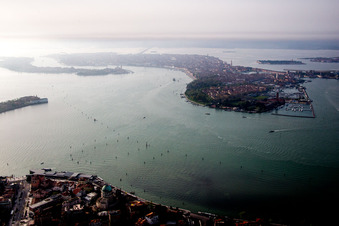Fossone d'Adige in the state Veneto, Italy from above