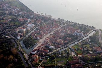 Drone recording of Malamocco in the state Veneto, Italy