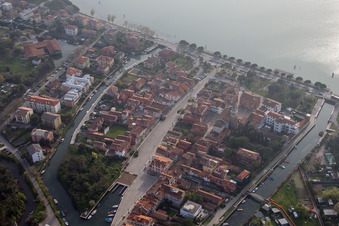 Drone image of Malamocco in the state Veneto, Italy
