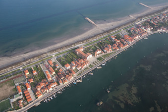 Townscape on the seacoast of Mediterranean Sea in San Vito in Veneto, Italy
