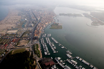 Sottomarina in Faro in the state Veneto, Italy from the plane