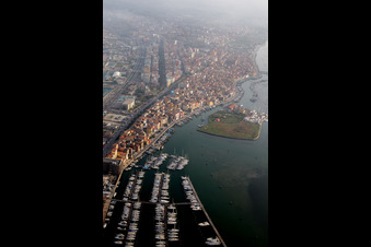 Drone image of Sottomarina in Faro in the state Veneto, Italy