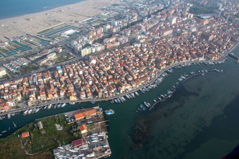 Chioggia in the state Metropolitanstadt Venedig, Italy from the plane