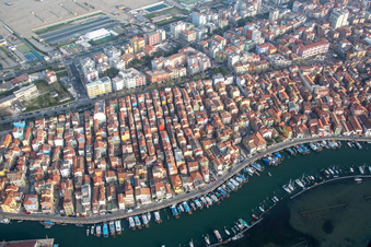 Chioggia in the state Metropolitanstadt Venedig, Italy from a drone