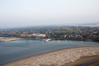 Aerial view of Isola Albarella in the state Veneto, Italy