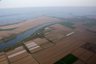 Drone recording of Fossone d'Adige in the state Veneto, Italy