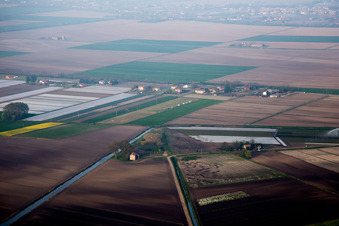 Aerial view of Chioggia in the state Metropolitanstadt Venedig, Italy