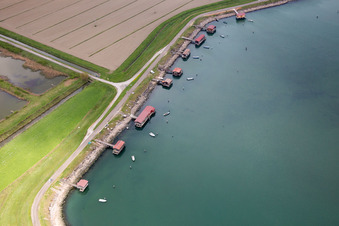 Porto Tolle in the state Rovigo, Italy seen from above