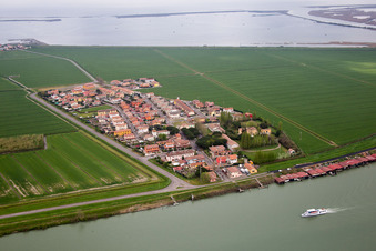 Aerial view of Pila in the state Veneto, Italy