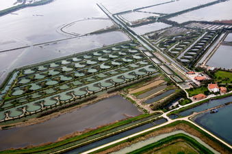 Pila in the state Veneto, Italy seen from above