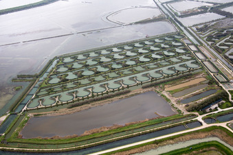 Pila in the state Veneto, Italy from the plane