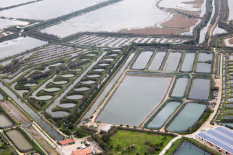 Bird's eye view of Pila in the state Veneto, Italy