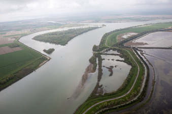 Pila in the state Veneto, Italy seen from a drone