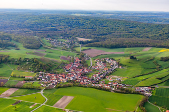 Village view in the district Pruessberg in Michelau im Steigerwald in the state Bavaria, Germany