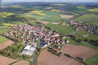 Oblique view of District Ampferbach in Burgebrach in the state Bavaria, Germany