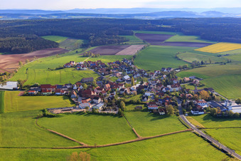 Village view from the southwest in the district Grasmannsdorf in Burgebrach in the state Bavaria, Germany