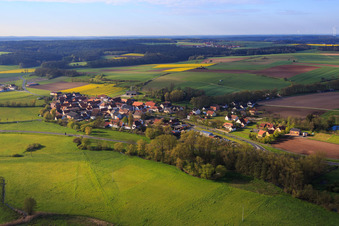 Village view from the northwest in the district Unterneuses in Burgebrach in the state Bavaria, Germany