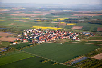 District Lindach in Kolitzheim in the state Bavaria, Germany from the plane