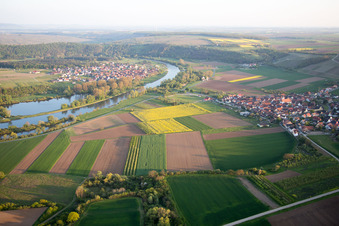 Village on the river bank areas of the Main river in the district Untereisenheim in Eisenheim in the state Bavaria