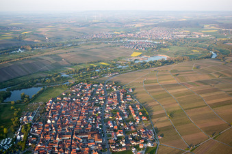 Aerial photograpy of Nordheim am Main in the state Bavaria, Germany