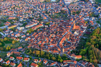 Historic old town from the northwest in Volkach in the state Bavaria, Germany