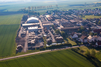 Commercial area in the district Unterspiesheim in Kolitzheim in the state Bavaria, Germany