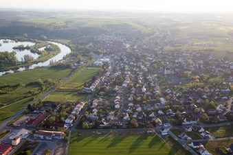 Town on the banks of the river of the Main river in Dettelbach in the state Bavaria