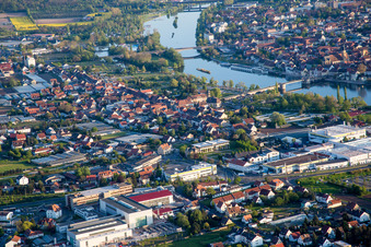 Aerial photograpy of Kitzingen in the state Bavaria, Germany