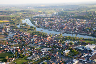 Oblique view of Kitzingen in the state Bavaria, Germany