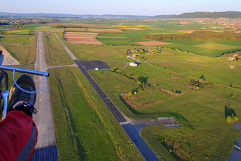 Runway of airport Kitzingen - EDGY in the district Hoheim in Kitzingen in the state Bavaria, Germany