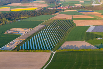 Solar field in the district Düllstadt in Schwarzach am Main in the state Bavaria, Germany