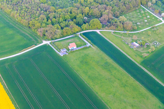 Aerial photograpy of Observation tower Sennfeld in the district Reichelshof in Sennfeld in the state Bavaria, Germany