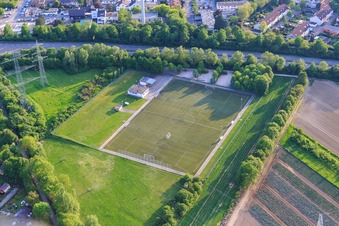 SV Pfingstweide sports field on the B9 in the district Pfingstweide in Ludwigshafen am Rhein in the state Rhineland-Palatinate, Germany