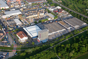 Aerial photograpy of District Pfingstweide in Ludwigshafen am Rhein in the state Rhineland-Palatinate, Germany