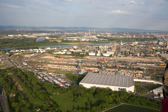 District BASF in Ludwigshafen am Rhein in the state Rhineland-Palatinate, Germany from above