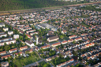 District Schönau in Mannheim in the state Baden-Wuerttemberg, Germany out of the air