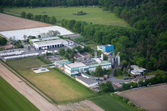 Aerial photograpy of Süpro GmbH in the district Hüttenfeld in Lampertheim in the state Hesse, Germany