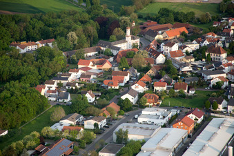 District Hüttenfeld in Lampertheim in the state Hesse, Germany out of the air