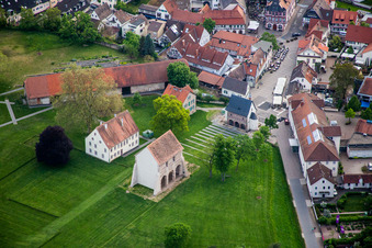 Building complex of the former monastery and today's UNESCO World Heritage Site Monastery Lorsch in Lorsch in the state Hesse, Germany
